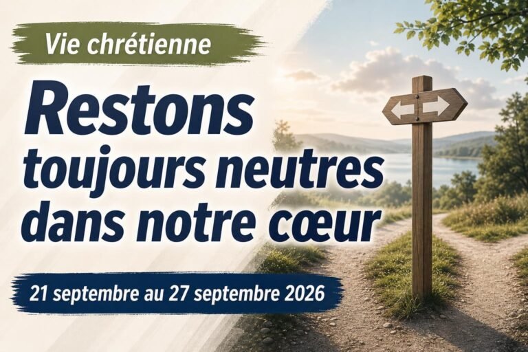 Vie chrétienne pour la semaine du 21 au 27 septembre 2026
