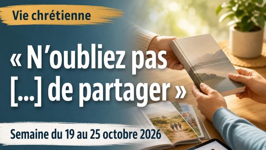 Vie chrétienne pour la semaine du 19 au 25 octobre 2026 Vie chrétienne pour la semaine du 19 au 25 octobre 2026