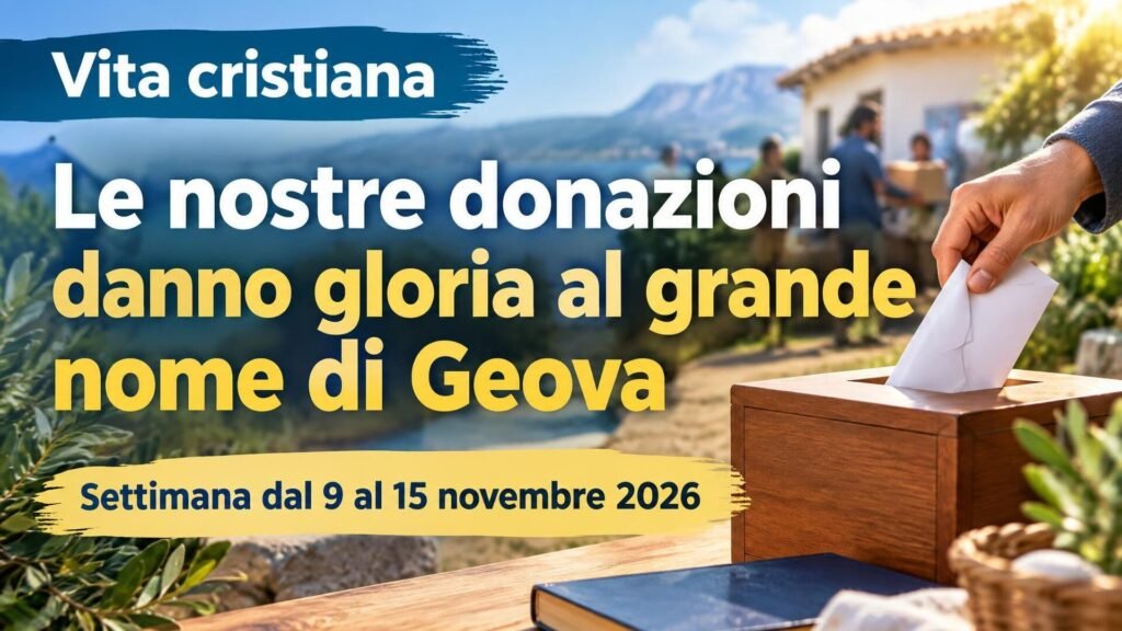 Vita cristiana per la settimana dal 9 al 15 novembre 2026