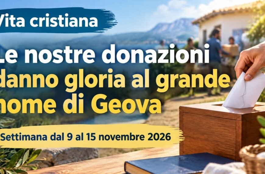 Vita cristiana per la settimana dal 9 al 15 novembre 2026