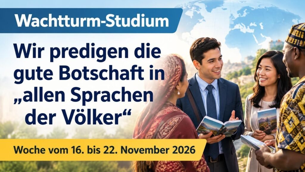 Wachtturm-Studium für die Woche vom 16. bis 22. November 2026
