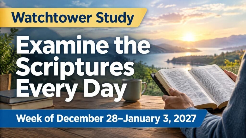 Watchtower Study for the Week of December 28, 2026, to January 3, 2027 Watchtower Study for the Week of December 28, 2026, to January 3, 2027