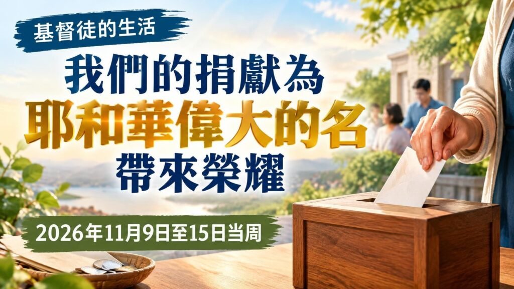 2026年11月9日至15日這一週的我們的基督徒生活 2026年11月9日至15日這一週的我們的基督徒生活