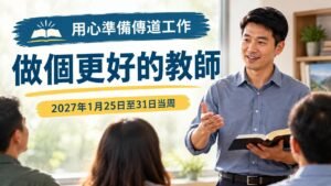 2027年1月25日至31日這一周的「做個更好的教師」