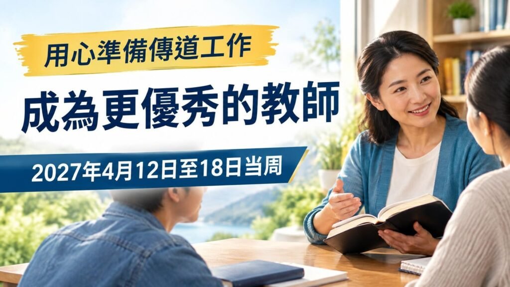 2027年4月12日至18日這一周的《成為更優秀的教師》