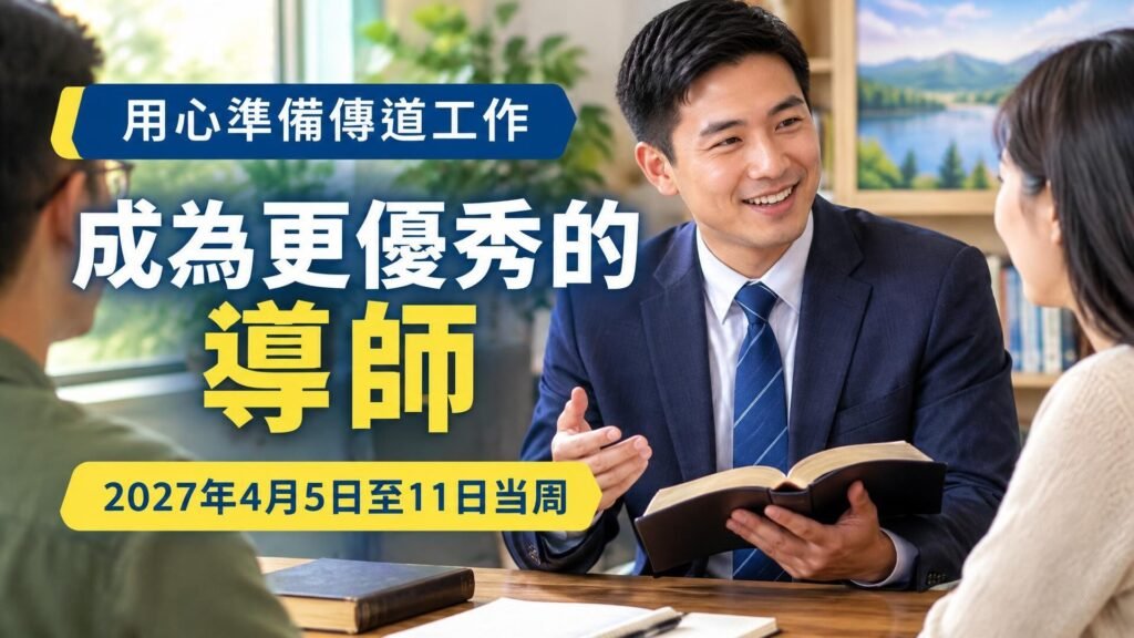 2027年4月5日至11日這一周的「成為更優秀的導師」 2027年4月5日至11日這一周的「成為更優秀的導師」