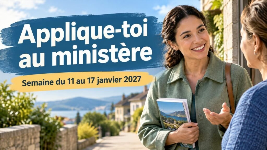Applique-toi au ministère pour la semaine du 11 au 17 janvier 2027