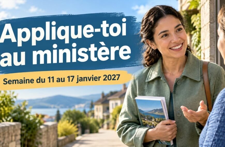Applique-toi au ministère Applique-toi au ministère pour la semaine du 11 au 17 janvier 2027