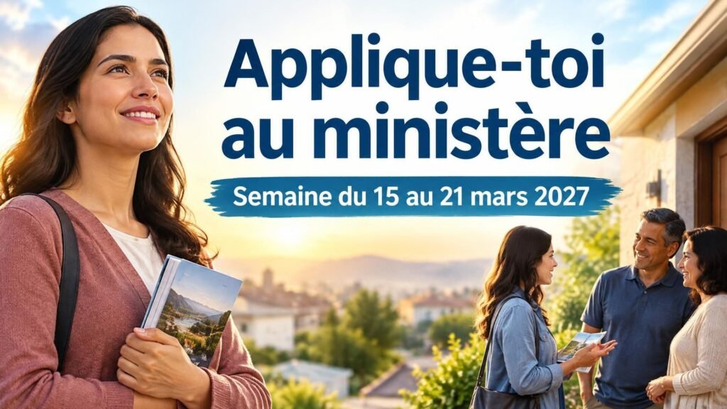 Applique-toi au ministère pour la semaine du 15 au 21 mars 2027