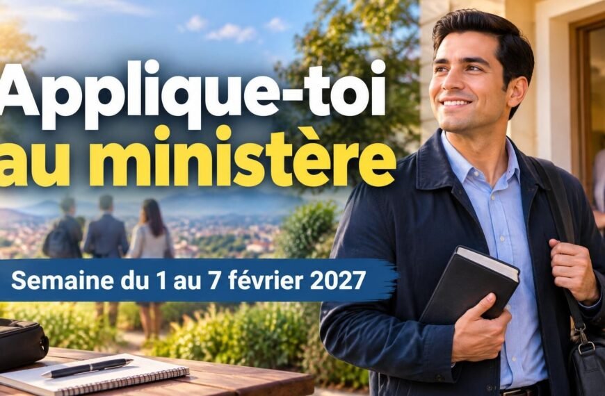 Applique-toi au ministère pour la semaine du 1er au 7 février 2027