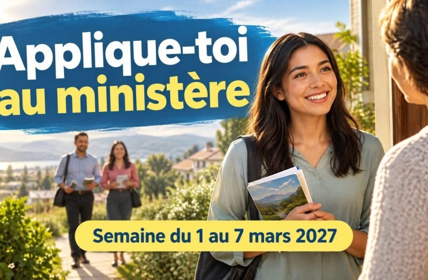 Applique-toi au ministère Applique-toi au ministère pour la semaine du 1er au 7 mars 2027