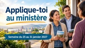 Applique-toi au ministère pour la semaine du 25 au 31 janvier 2027