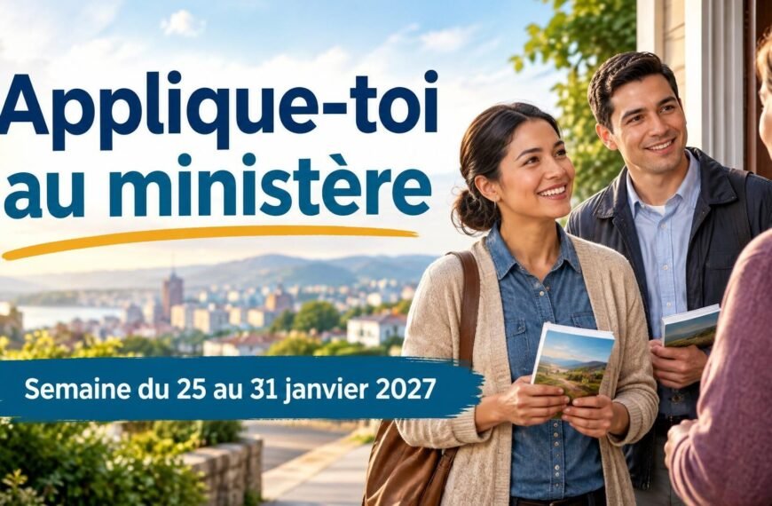 Applique-toi au ministère pour la semaine du 25 au 31 janvier 2027
