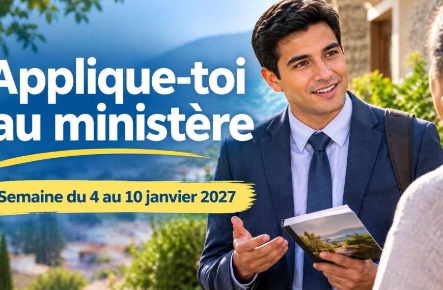 Applique-toi au ministère Applique-toi au ministère pour la semaine du 4 au 10 janvier 2027
