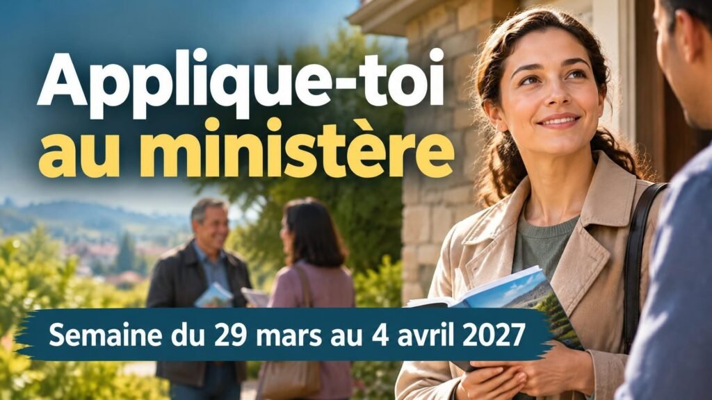 Applique-toi au ministère pour la semaine du 29 mars au 4 avril 2027