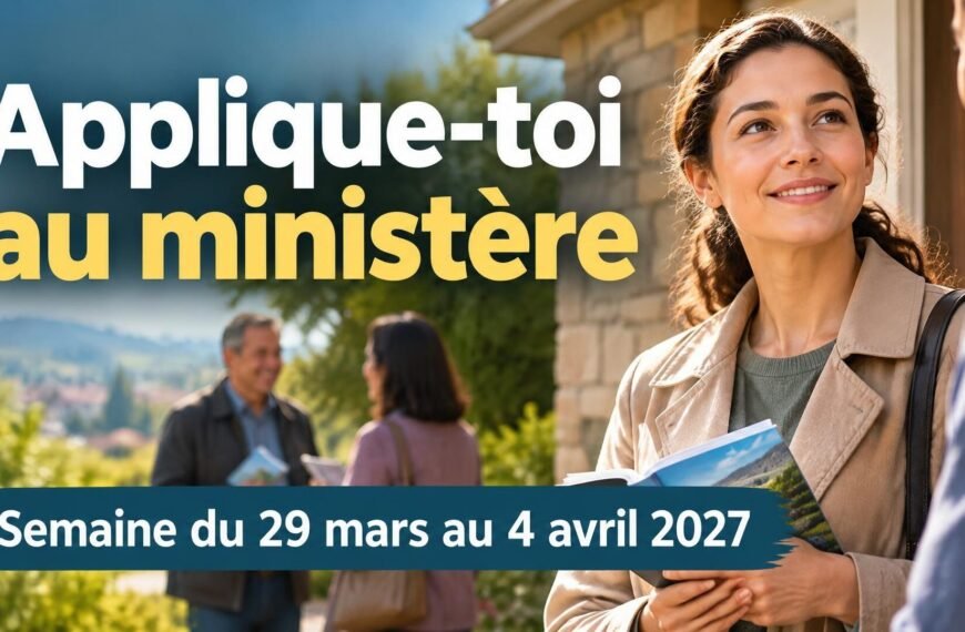 Applique-toi au ministère Applique-toi au ministère pour la semaine du 29 mars au 4 avril 2027