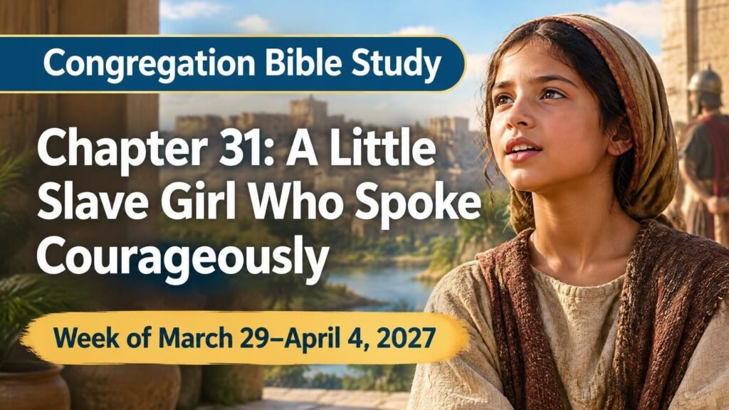 Congregation Bible Study for the Week of March 29–April 4, 2027 Congregation Bible Study for the Week of March 29–April 4, 2027