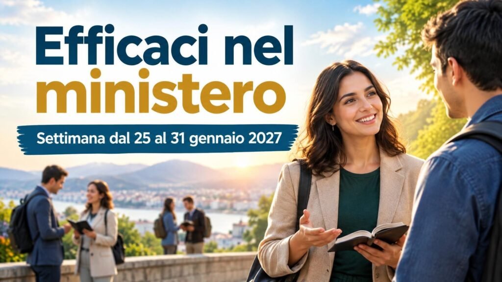 Efficaci nel ministero per la settimana dal 25 al 31 gennaio 2027 Efficaci nel ministero per la settimana dal 25 al 31 gennaio 2027