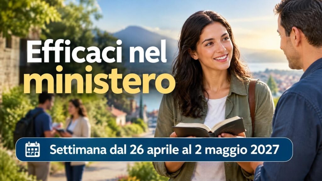 Efficaci nel ministero per la settimana dal 26 aprile al 2 maggio 2027 Efficaci nel ministero per la settimana dal 26 aprile al 2 maggio 2027
