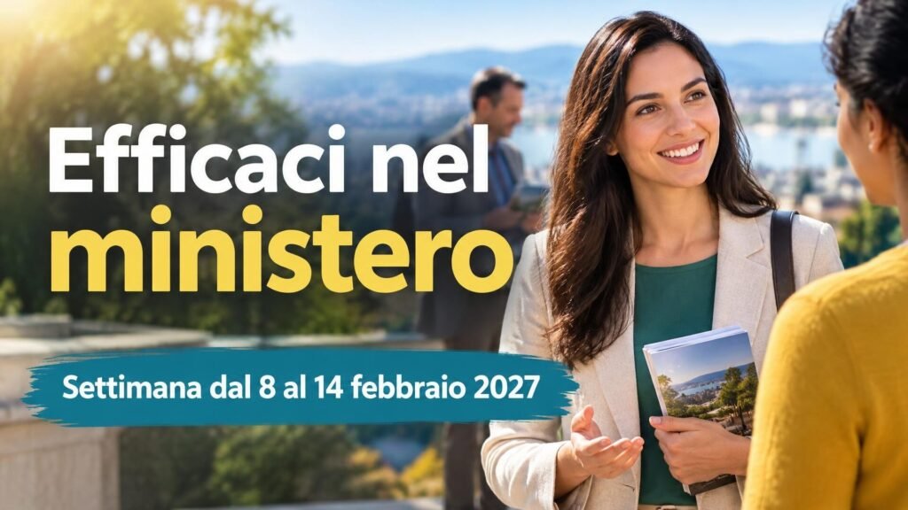 Efficaci nel ministero per la settimana dall’8 al 14 febbraio 2027 Efficaci nel ministero per la settimana dall’8 al 14 febbraio 2027