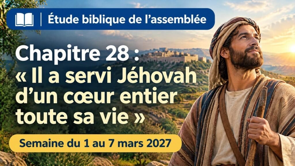 Étude biblique de l’assemblée pour la semaine du 1er au 7 mars 2027