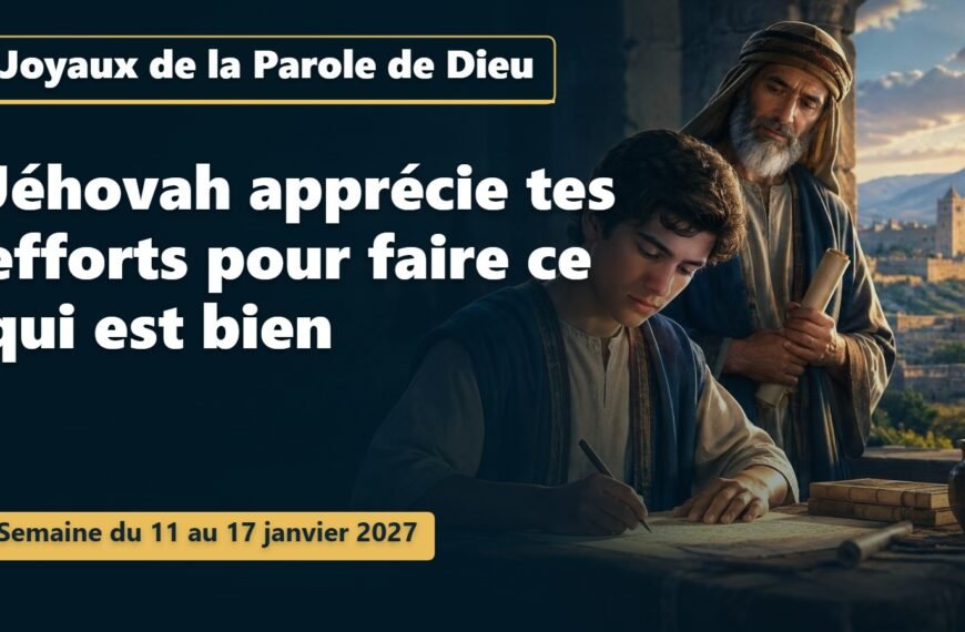 Joyaux de la Parole de Dieu pour la semaine du 11 au 17 janvier 2027