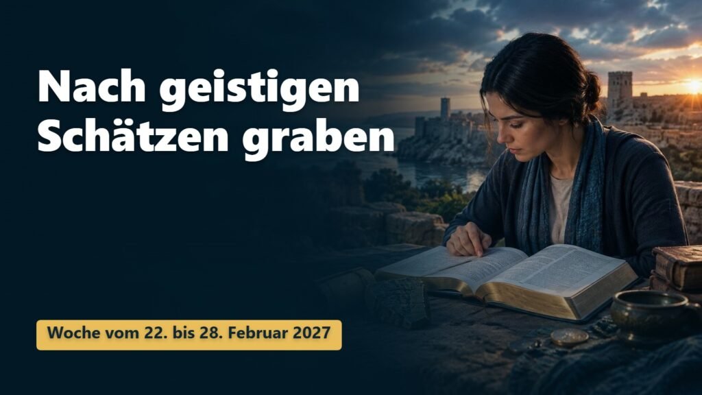 Nach geistigen Schätzen graben für die Woche vom 22. bis 28. Februar 2027 Nach geistigen Schätzen graben für die Woche vom 22. bis 28. Februar 2027