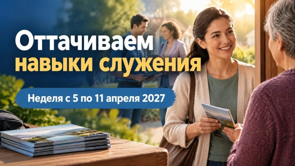 Оттачиваем навыки служения на неделю с 5 по 11 апреля 2027 года Оттачиваем навыки служения на неделю с 5 по 11 апреля 2027 года