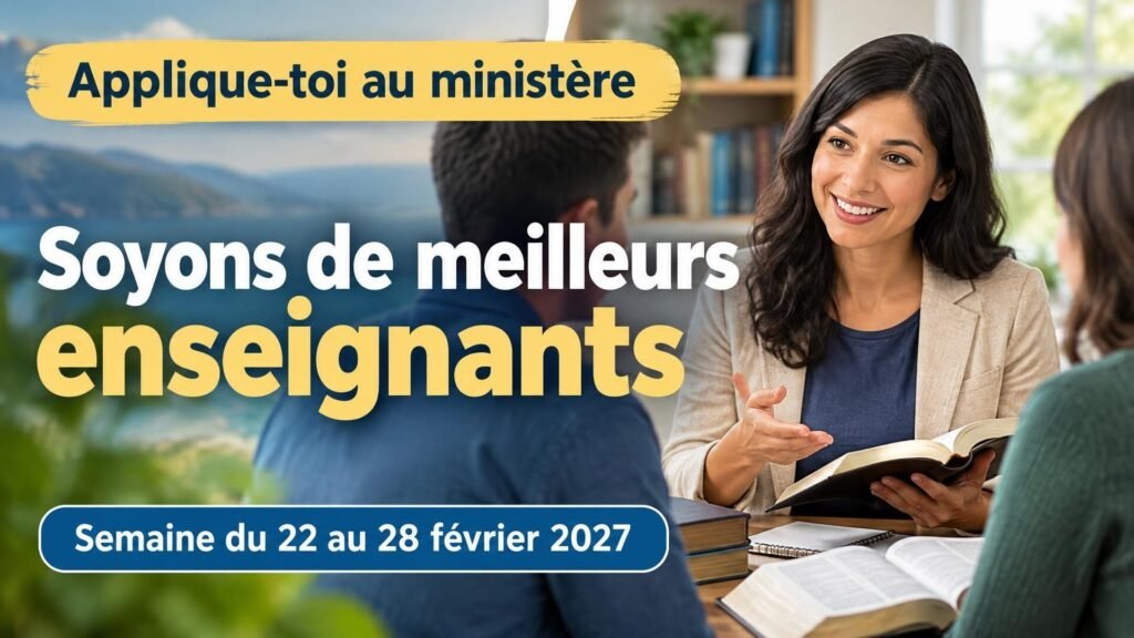 Soyons de meilleurs enseignants pour la semaine du 22 au 28 février 2027 Soyons de meilleurs enseignants pour la semaine du 22 au 28 février 2027