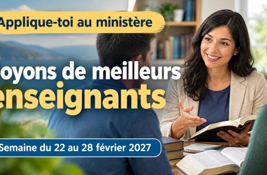Soyons de meilleurs enseignants pour la semaine du 22 au 28 février 2027