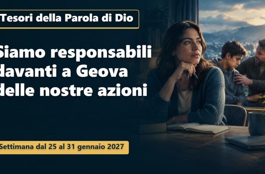 Tesori della Parola di Dio per la settimana dal 25 al 31 gennaio 2027