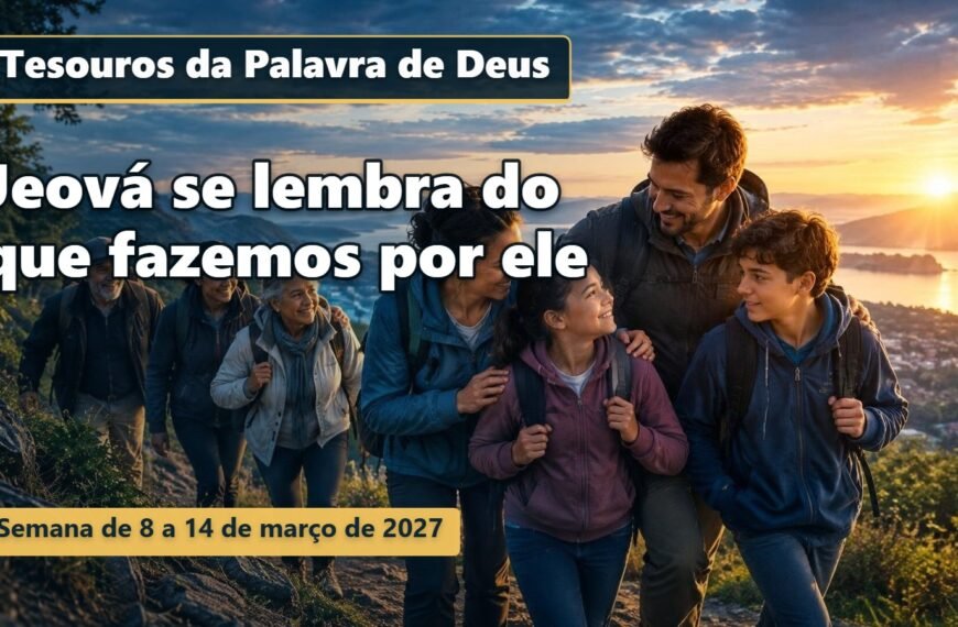 Comentários para a reunião TJ Tesouros da Palavra de Deus para a semana de 8 a 14 de março de 2027